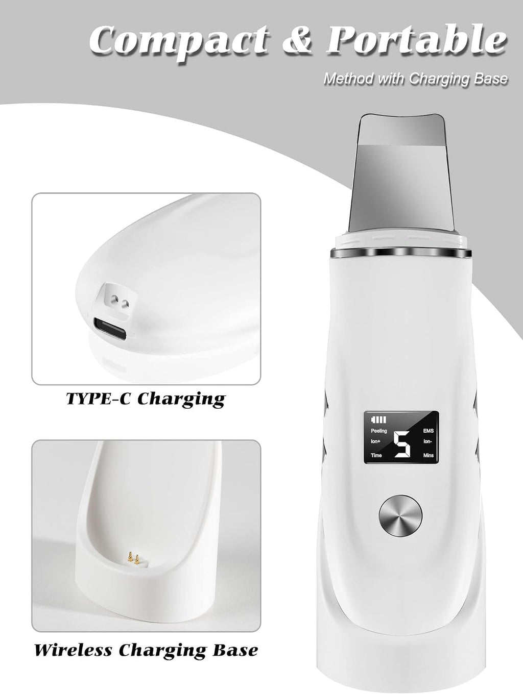 Ultrasonic Facial Skin Scrubber and Pore Cleaner