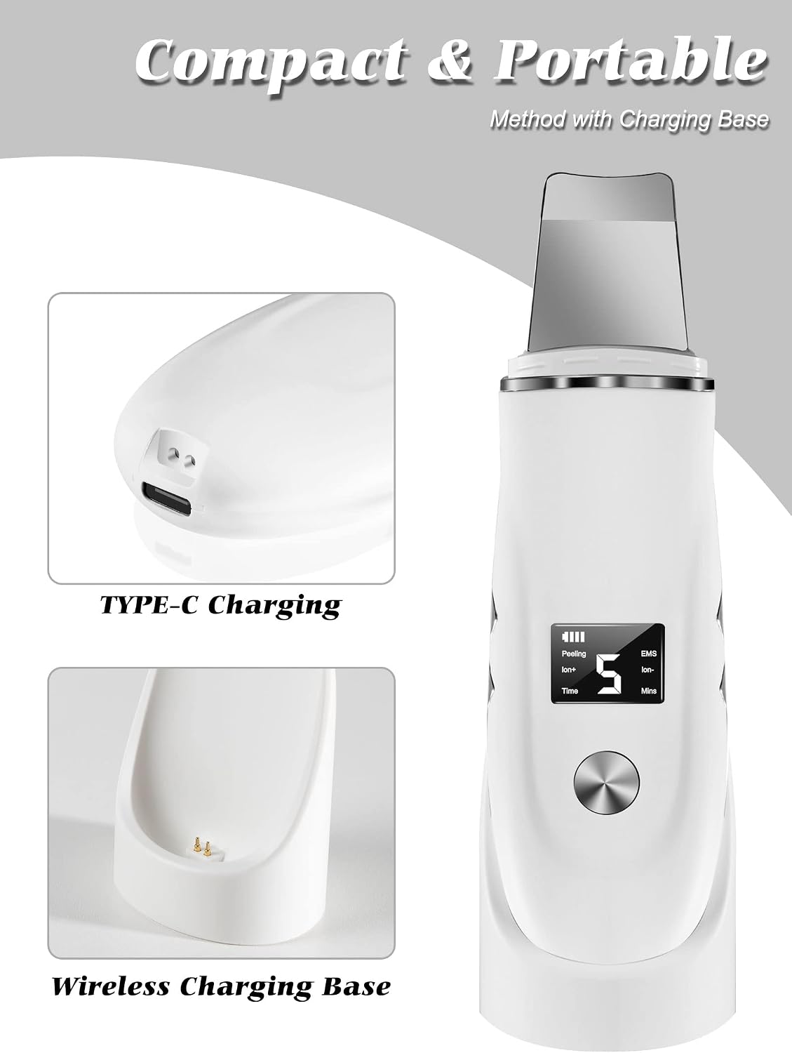 Ultrasonic Facial Skin Scrubber and Pore Cleaner