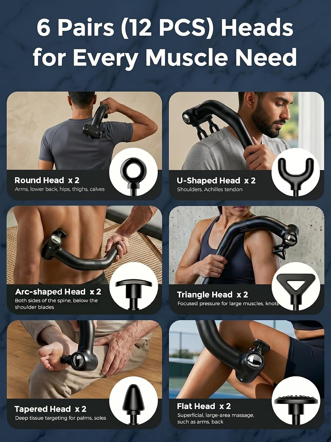 Dual-Head Percussion Massage Gun for Deep Tissue Muscle Relief