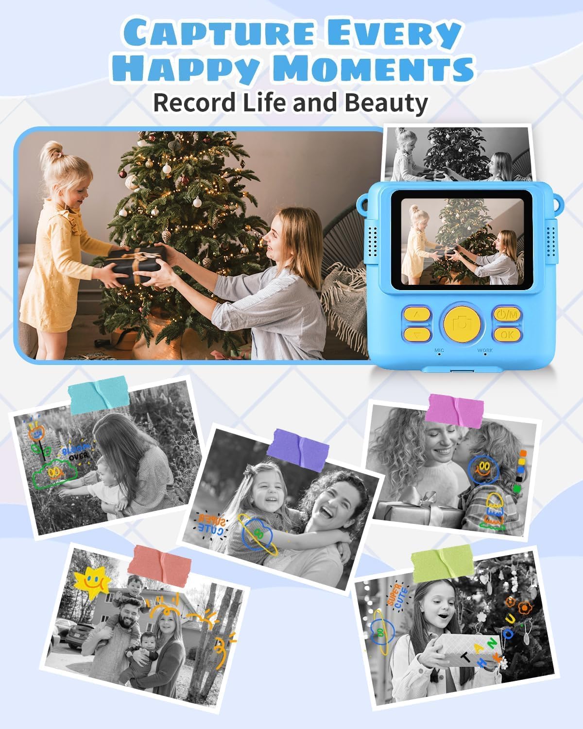 Instant Print Camera for Kids with Video and Digital Zoom - 12