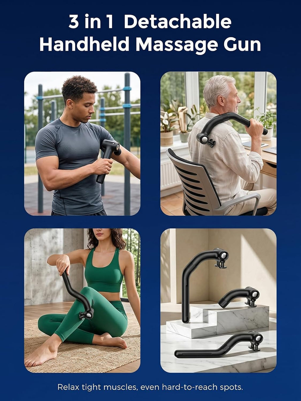 Dual-Head Percussion Massage Gun for Deep Tissue Muscle Relief