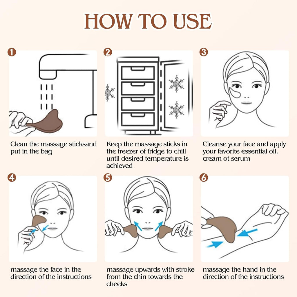 Stainless Steel Cooling Facial Ice Globes and Gua Sha Tool