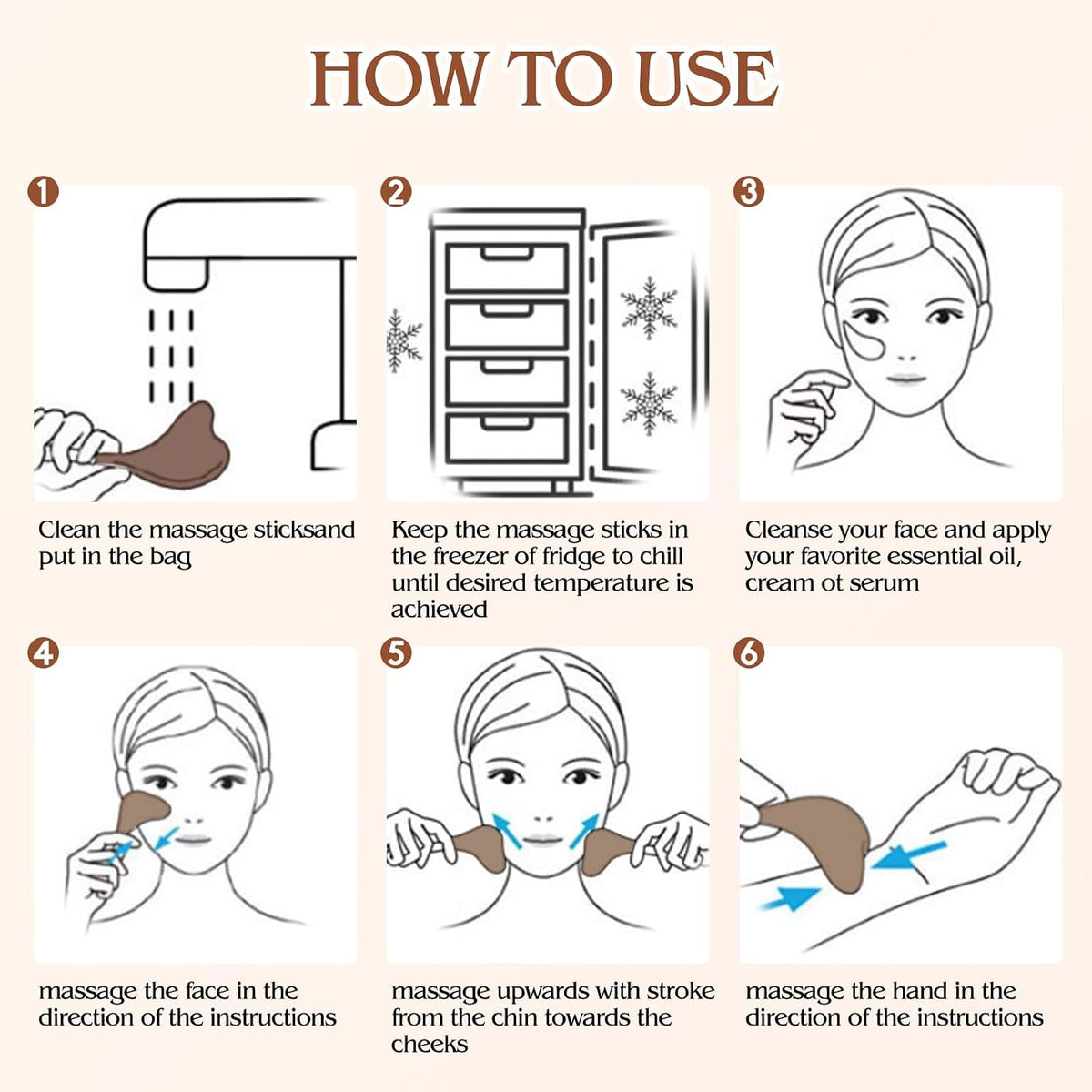 Stainless Steel Cooling Facial Ice Globes and Gua Sha Tool