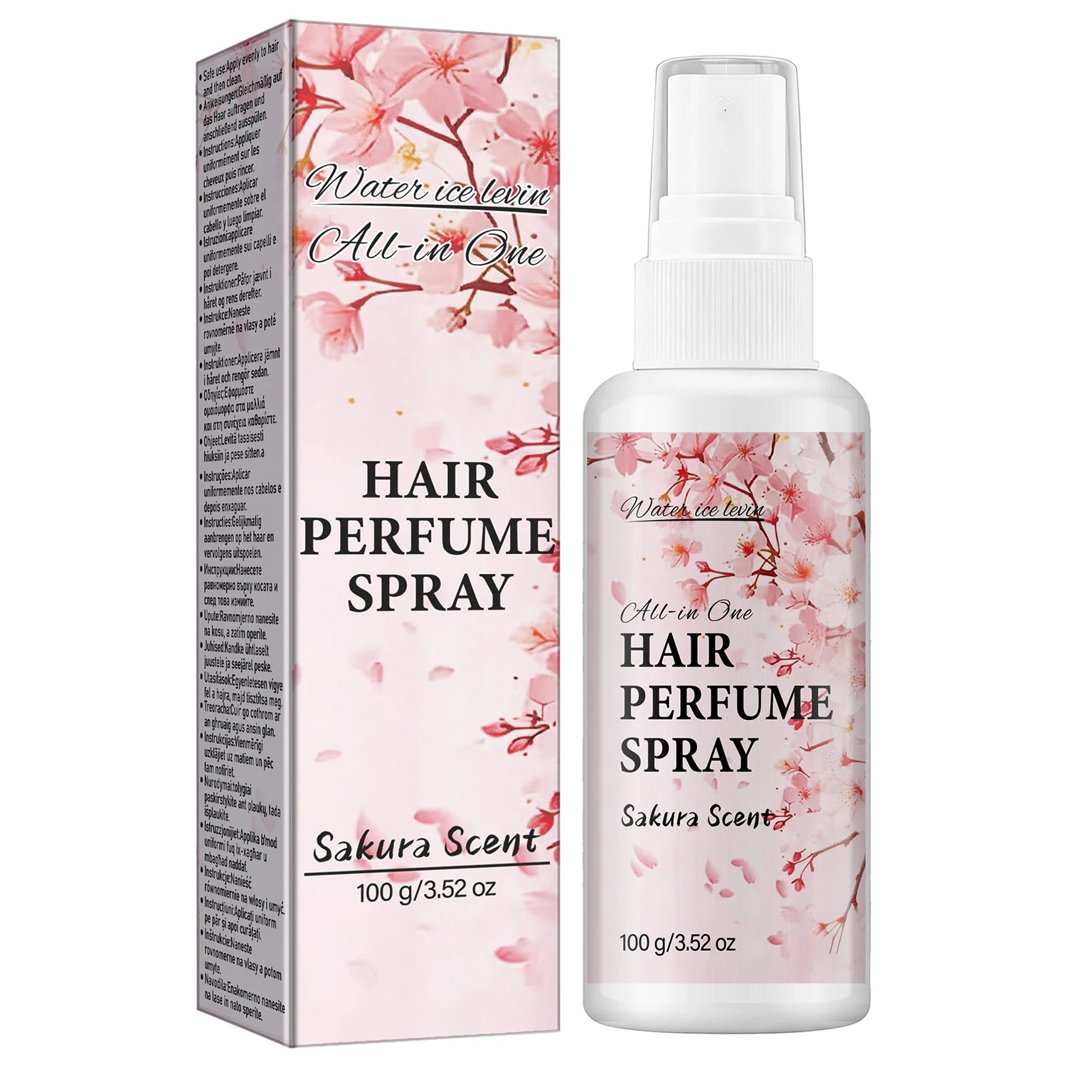Water Ice Levin Sakura Hair Perfume Spray Anti Frizz Smooth Mist 100g - 12
