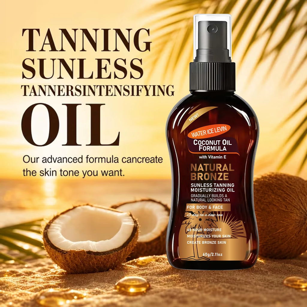 Coconut Vitamin E Self Tanning Oil Gradual Bronzing Body Face Glow
