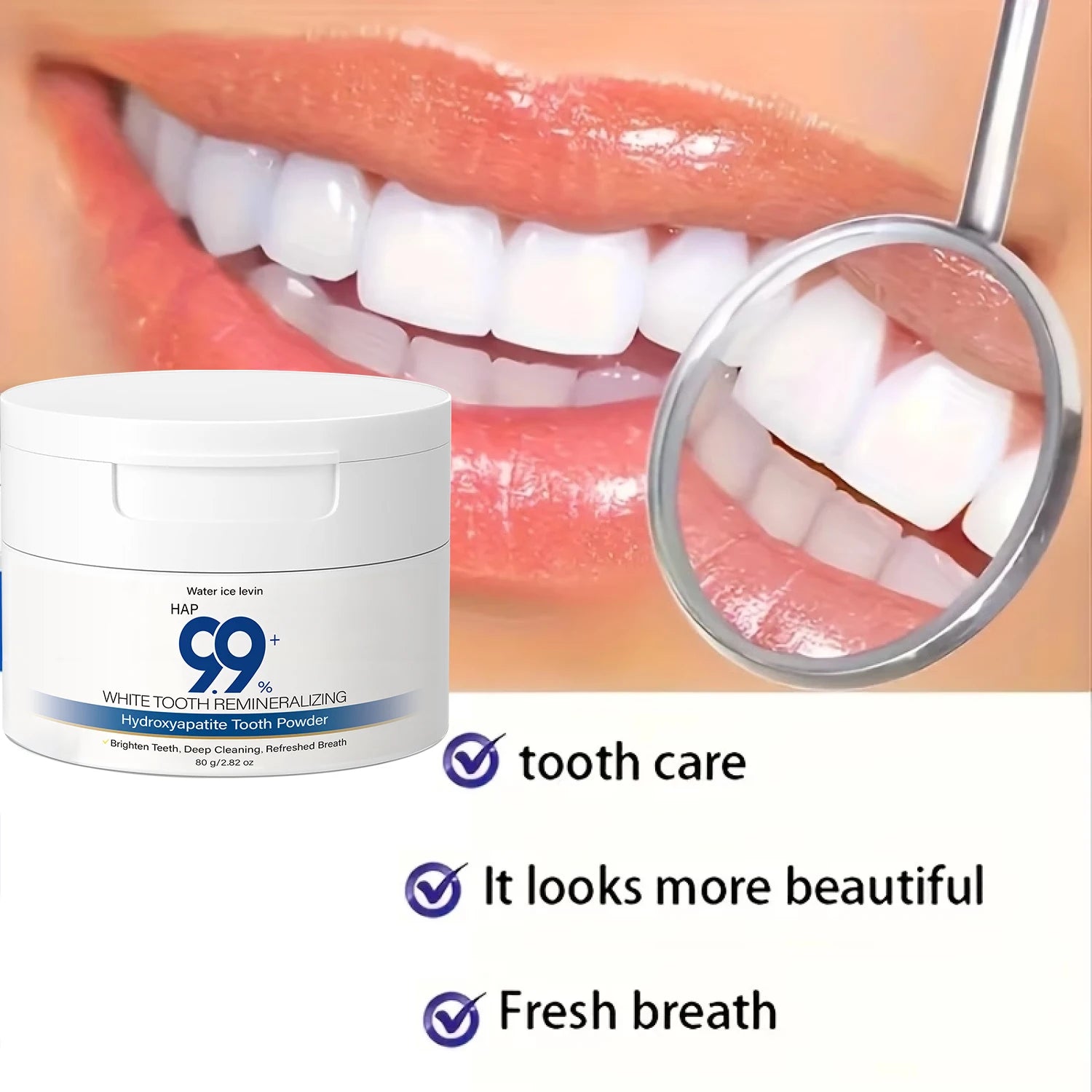 HAP Hydroxyapatite Tooth Powder Remineralizing Teeth Whitening Cleaner - 2