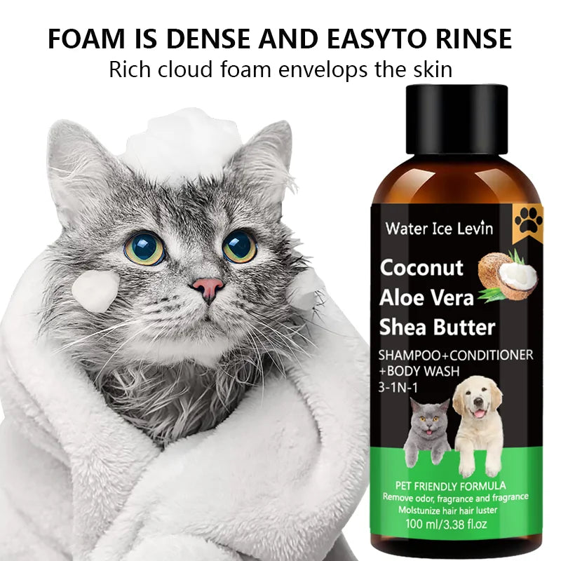 Water Ice Levin 3 in 1 Pet Shampoo Conditioner and Deodorizing Wash