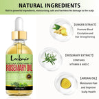 Lockmio Rosemary Hair Growth Oil and Curly Hair Detangling Brush Set