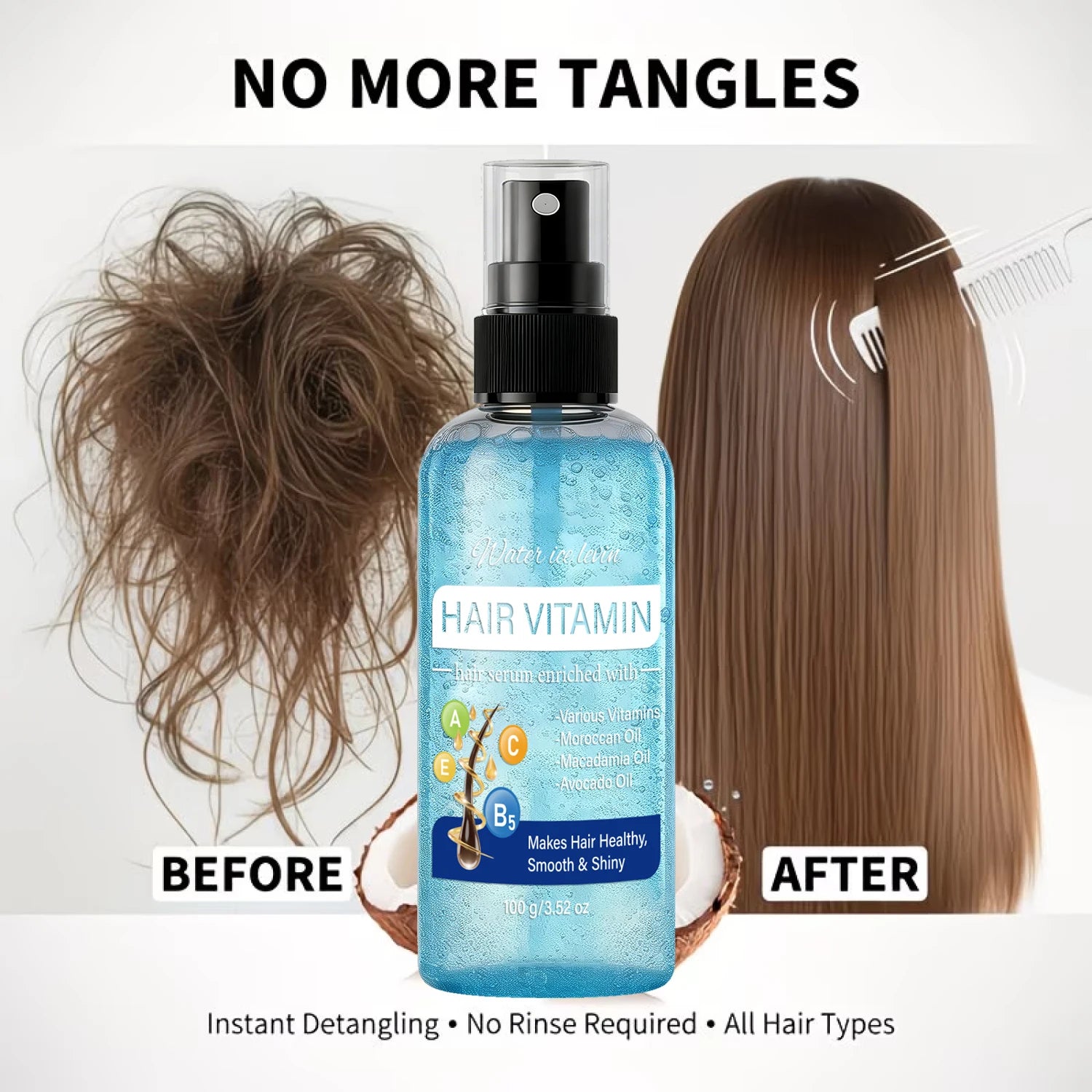 Vitamin Infused Hair Care Spray with Argan Macadamia and Avocado Oil 100g - 3
