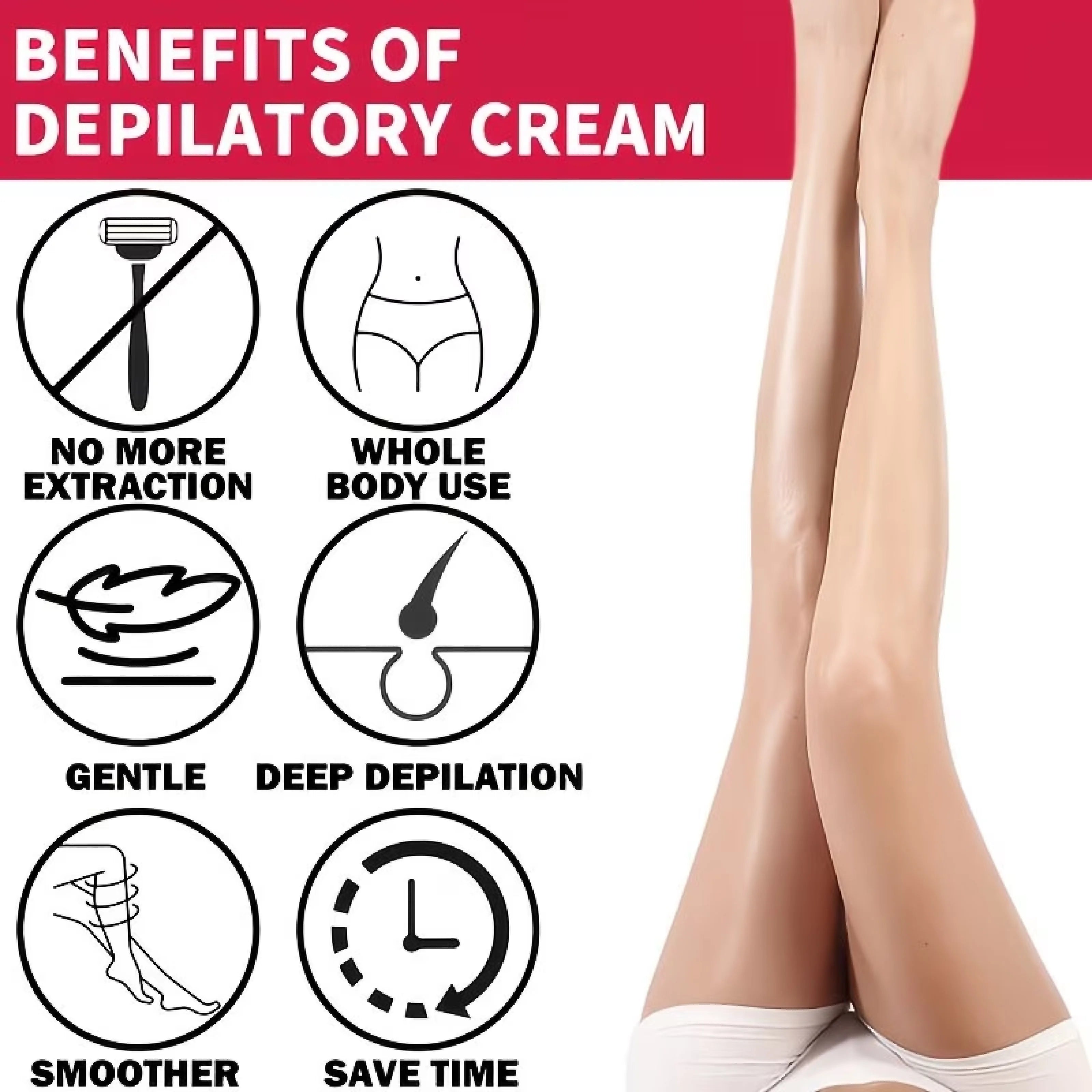 Water Ice Levin Strawberry Hair Removal Cream Gentle Depilatory 150g - 8