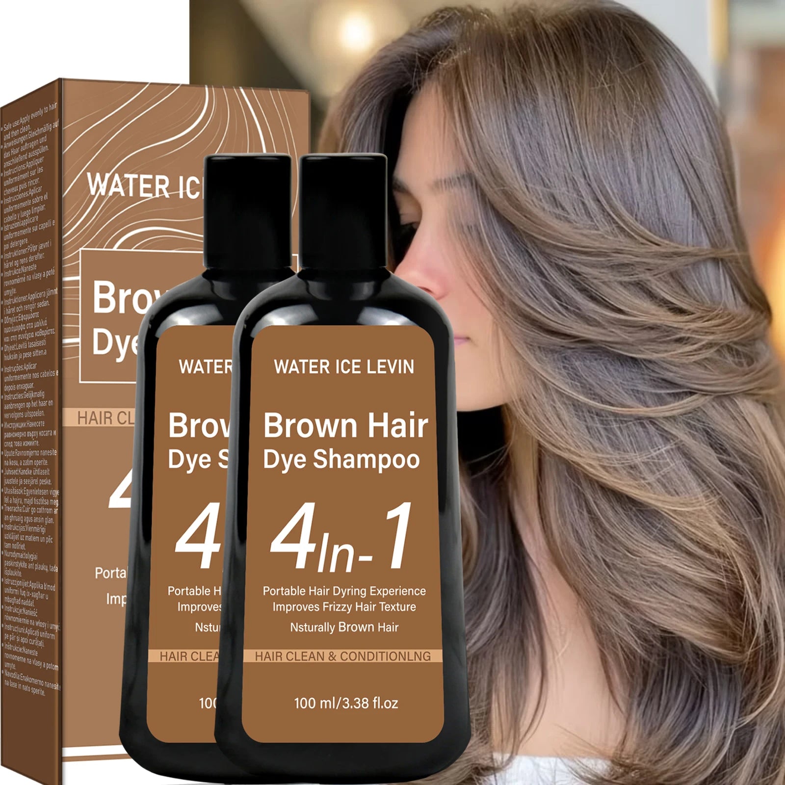 Natural Brown Hair Dye Shampoo 100ml Ginger Ginseng Hair Coloring - 11