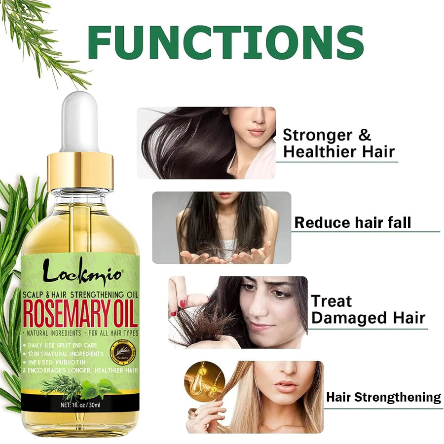 Lockmio Hair Care Set Thermal Spray Rosemary Oil Wax Stick Edge Control
