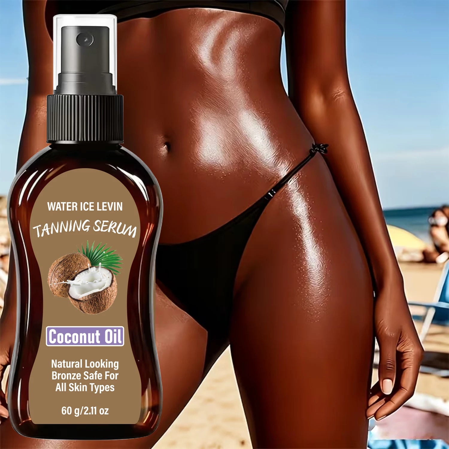 Coconut Infused Sunless Tanning Serum Gradual Body Bronzer 60g - 7