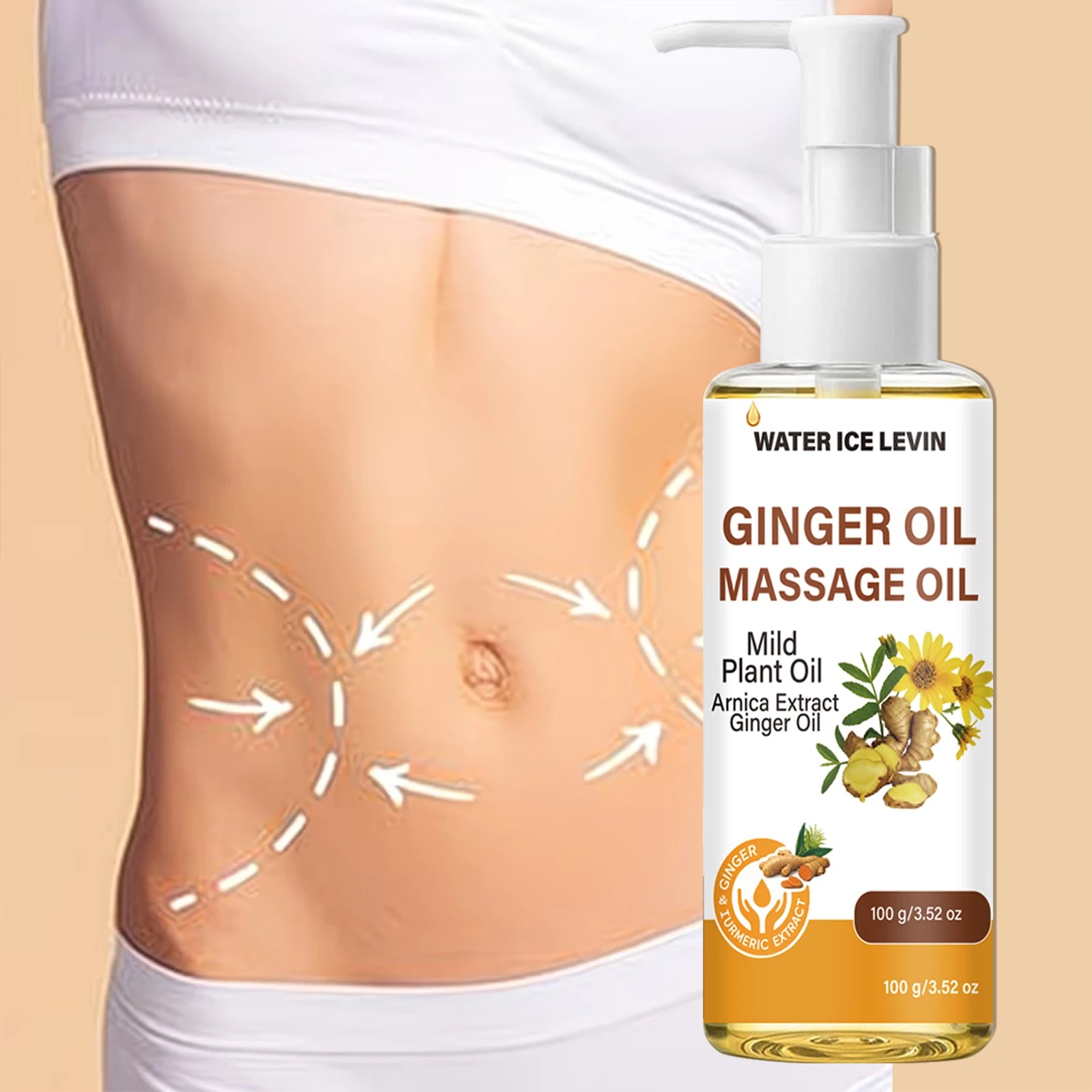 Natural Ginger Arnica Massage Oil Hydrating Plant Based Body Care 100g - 4