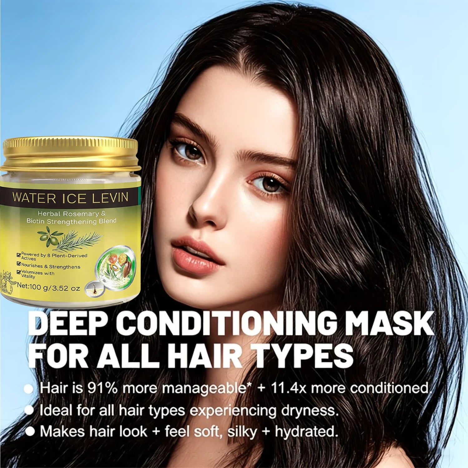 Biotin Rosemary Hair Mask with Keratin for Smooth Hair Care 100g - 5