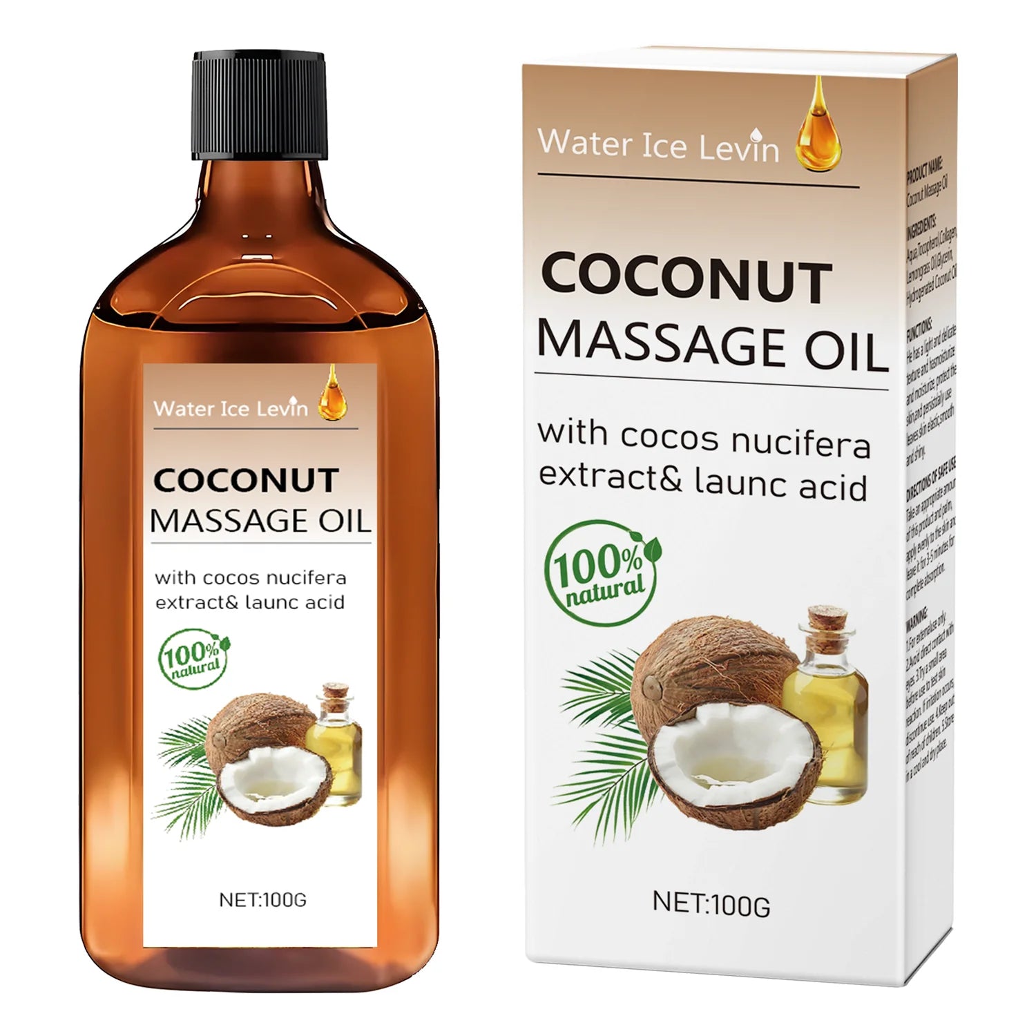 Natural Coconut Massage Oil with Lemongrass Hydrating Body Skin Care - 14