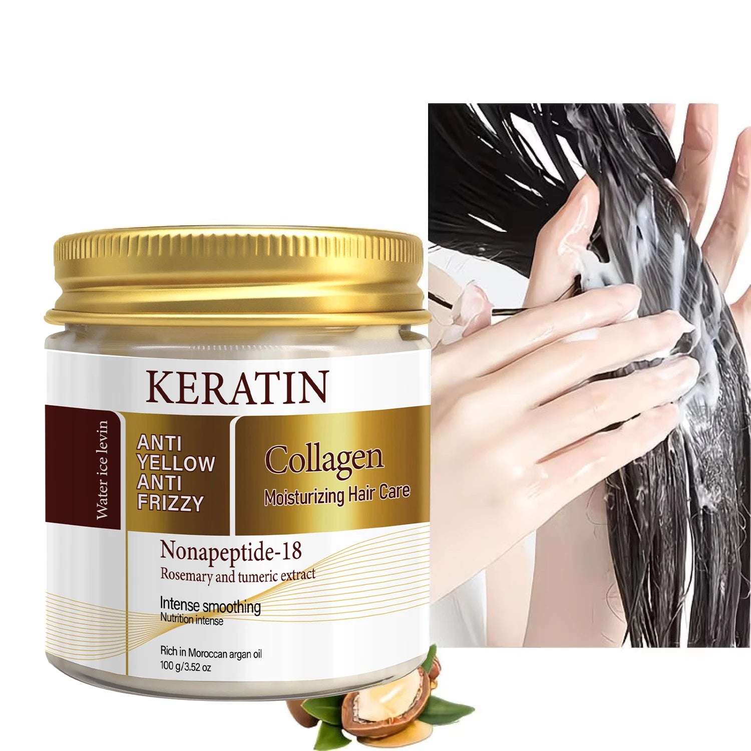 Keratin Collagen Hair Mask 100g with Argan Oil and Rosemary Extract
