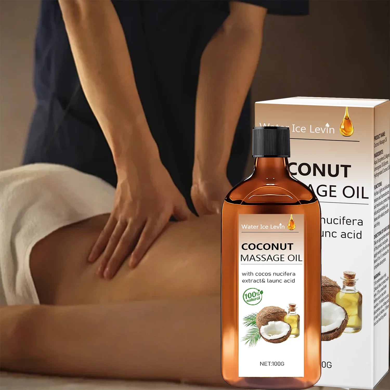 Natural Coconut Massage Oil with Lemongrass Hydrating Body Skin Care - 3