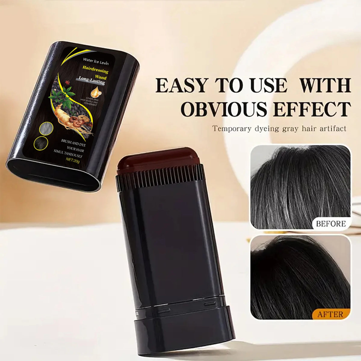 Water Ice Levin Hair Dye Stick Instant Gray Root Cover Up Pen