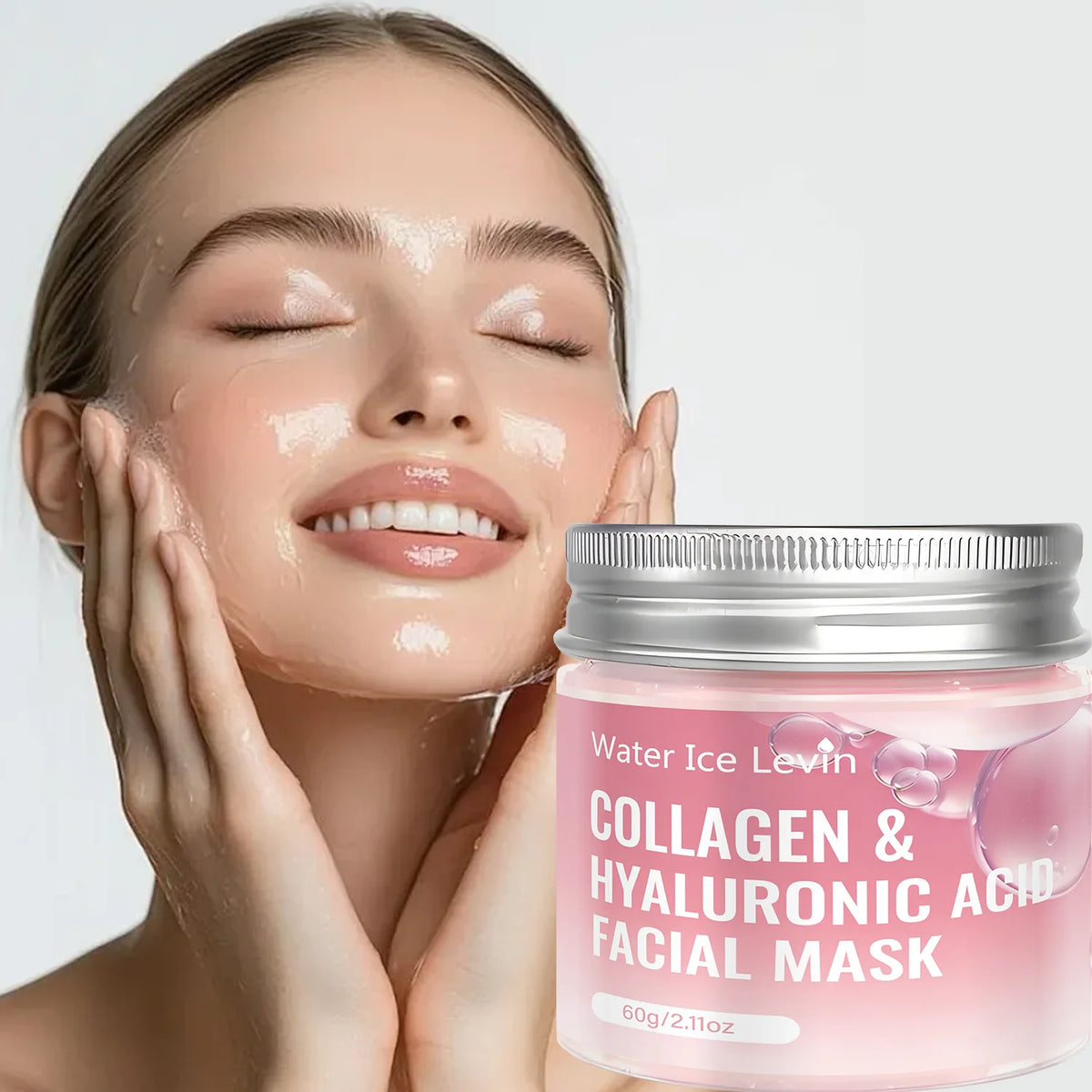 Water Ice Levin Collagen Hyaluronic Acid Facial Mask 60g Hydrating Cream