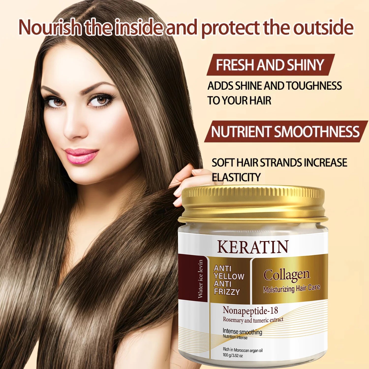 Keratin Collagen Hair Mask 100g with Argan Oil and Rosemary Extract