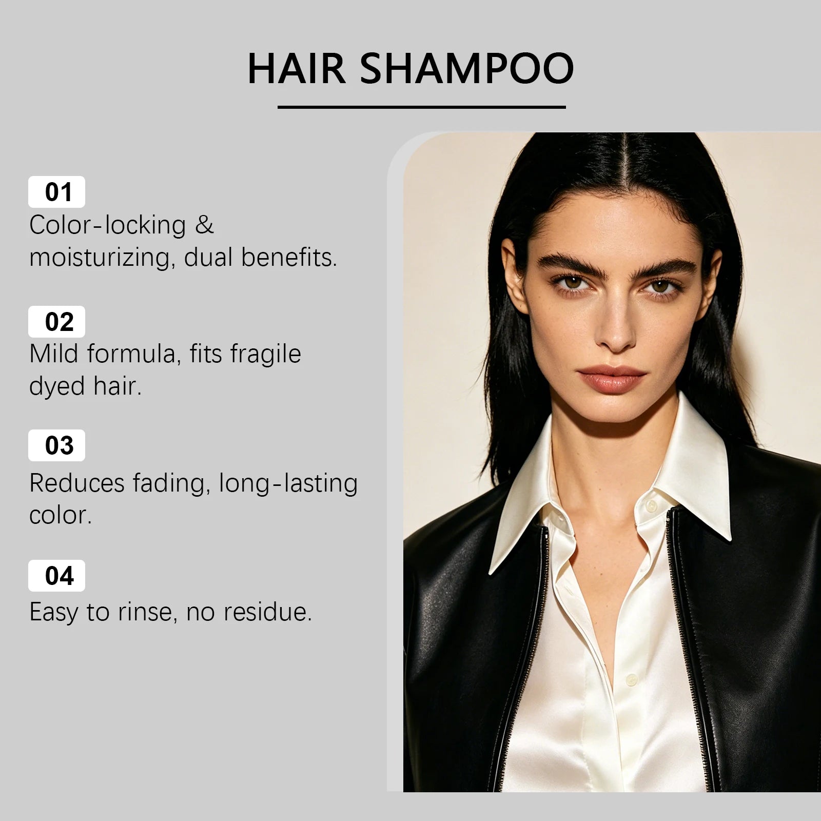 100ml Herbal Black Hair Dye Shampoo for All Hair Types