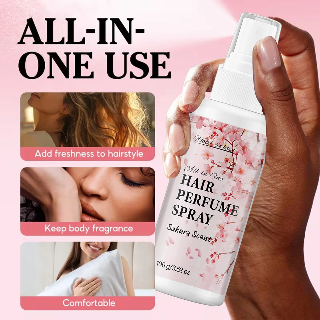 Water Ice Levin Sakura Hair Perfume Spray Anti Frizz Smooth Mist 100g