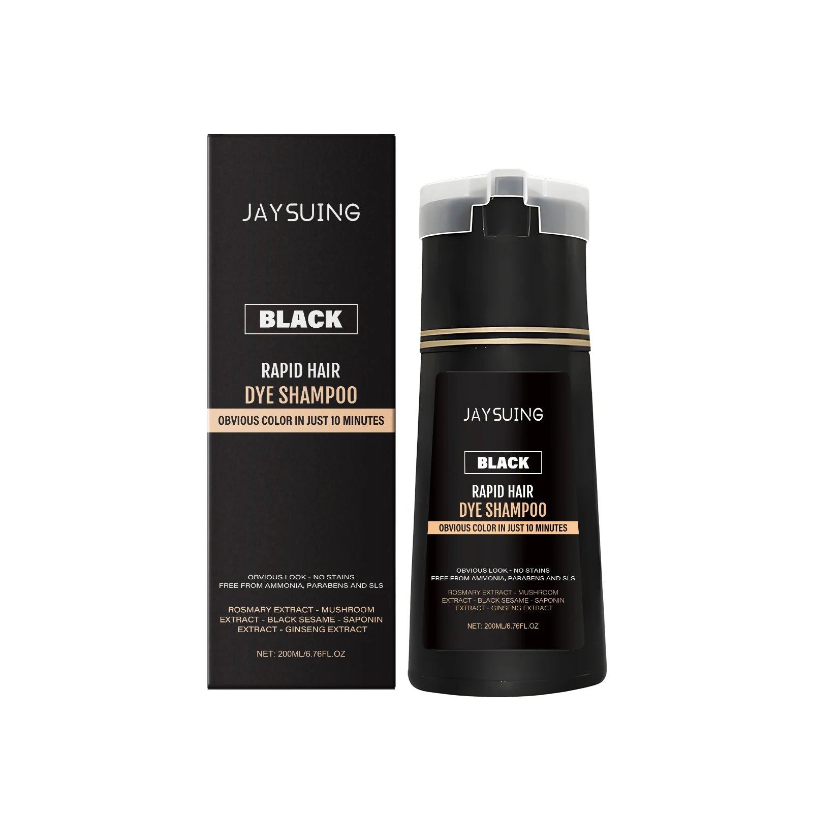 200ml Herbal Black Hair Dyeing Shampoo for Gray Hair Coverage