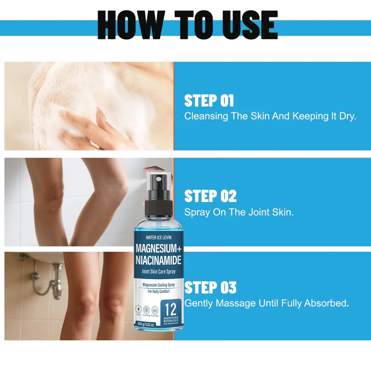 Magnesium Cooling Joint Spray Niacinamide Relief and Comfort Mist