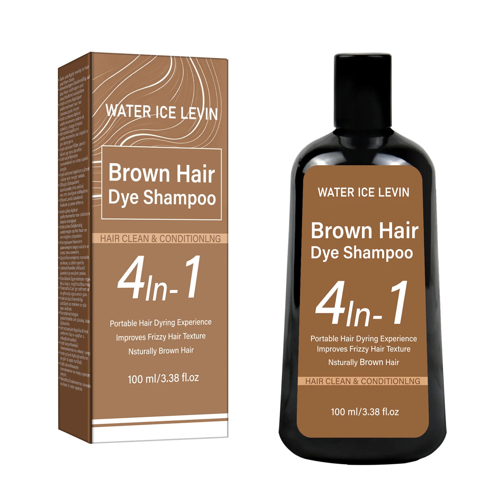 Natural Brown Hair Dye Shampoo 100ml Ginger Ginseng Hair Coloring