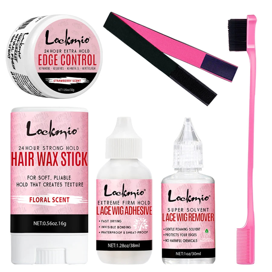 Lockmio Wig Adhesive Glue and Hair Styling Kit for Lace Frontal