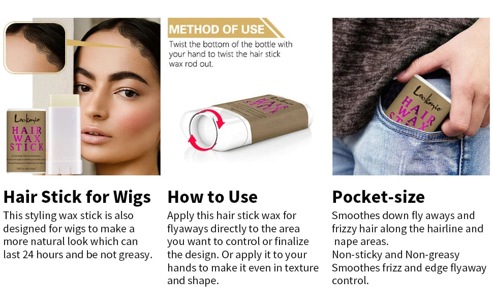 Lockmio Hair Wax Stick 16g for Frizz and Flyaway Control - 10