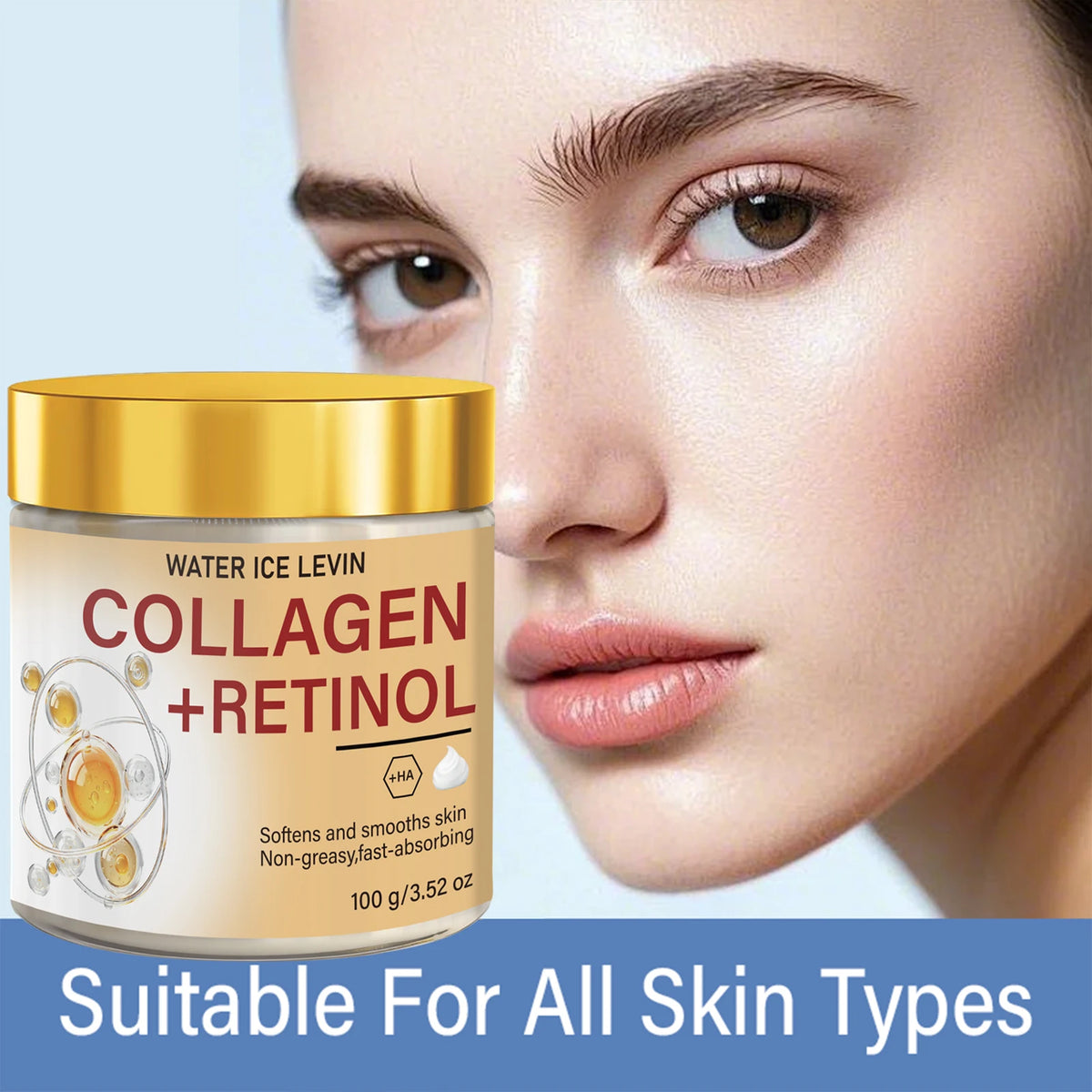 Retinol Collagen Face Cream Anti Aging Moisturizer for Fine Lines 100g