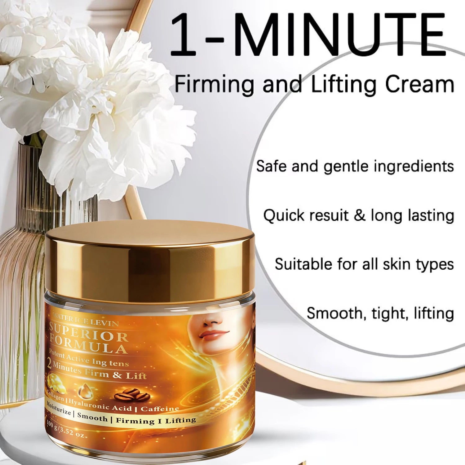 Water Ice Levin Collagen Caffeine Firming Lifting Anti Aging Face Cream - 4