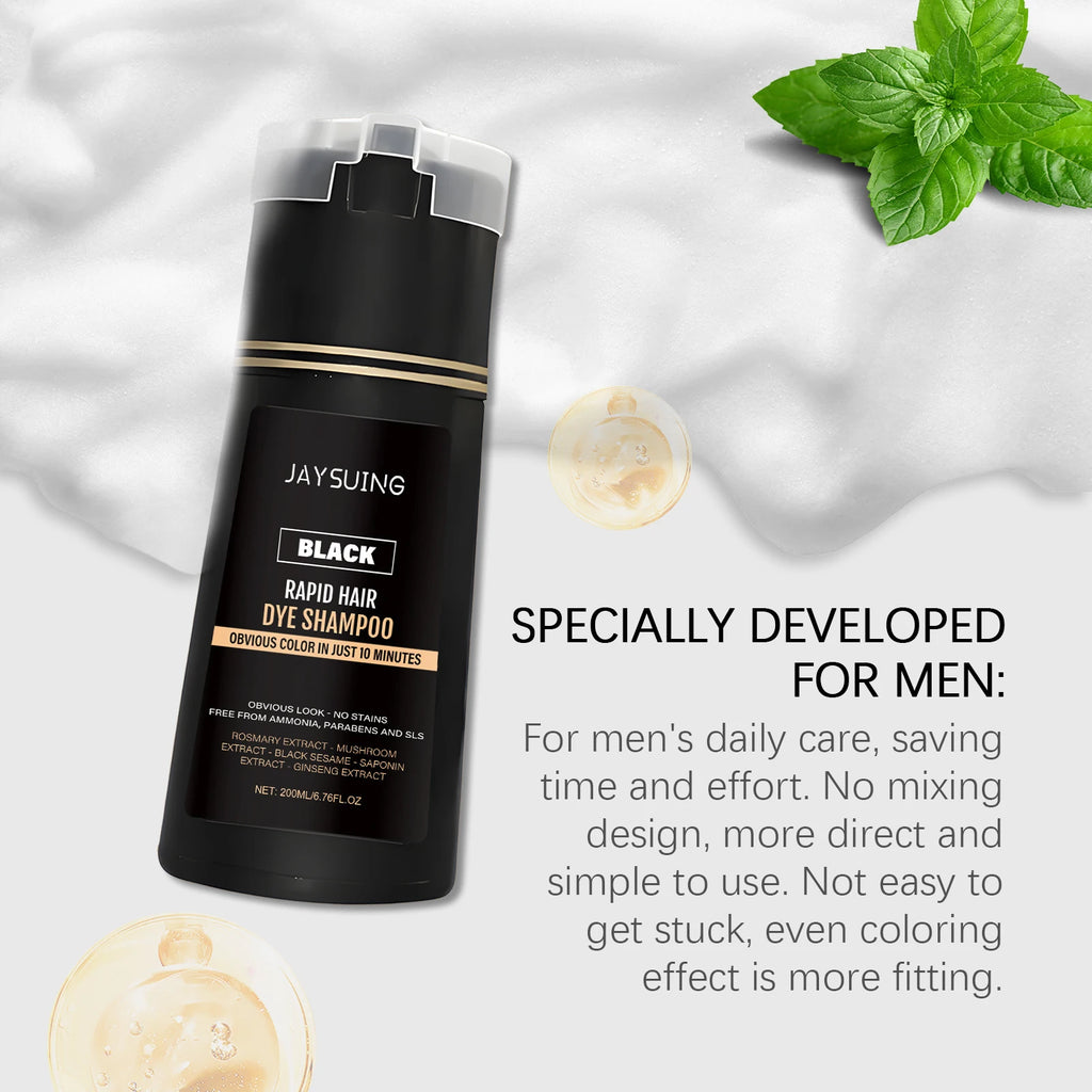 200ml Herbal Black Hair Dyeing Shampoo for Gray Hair Coverage