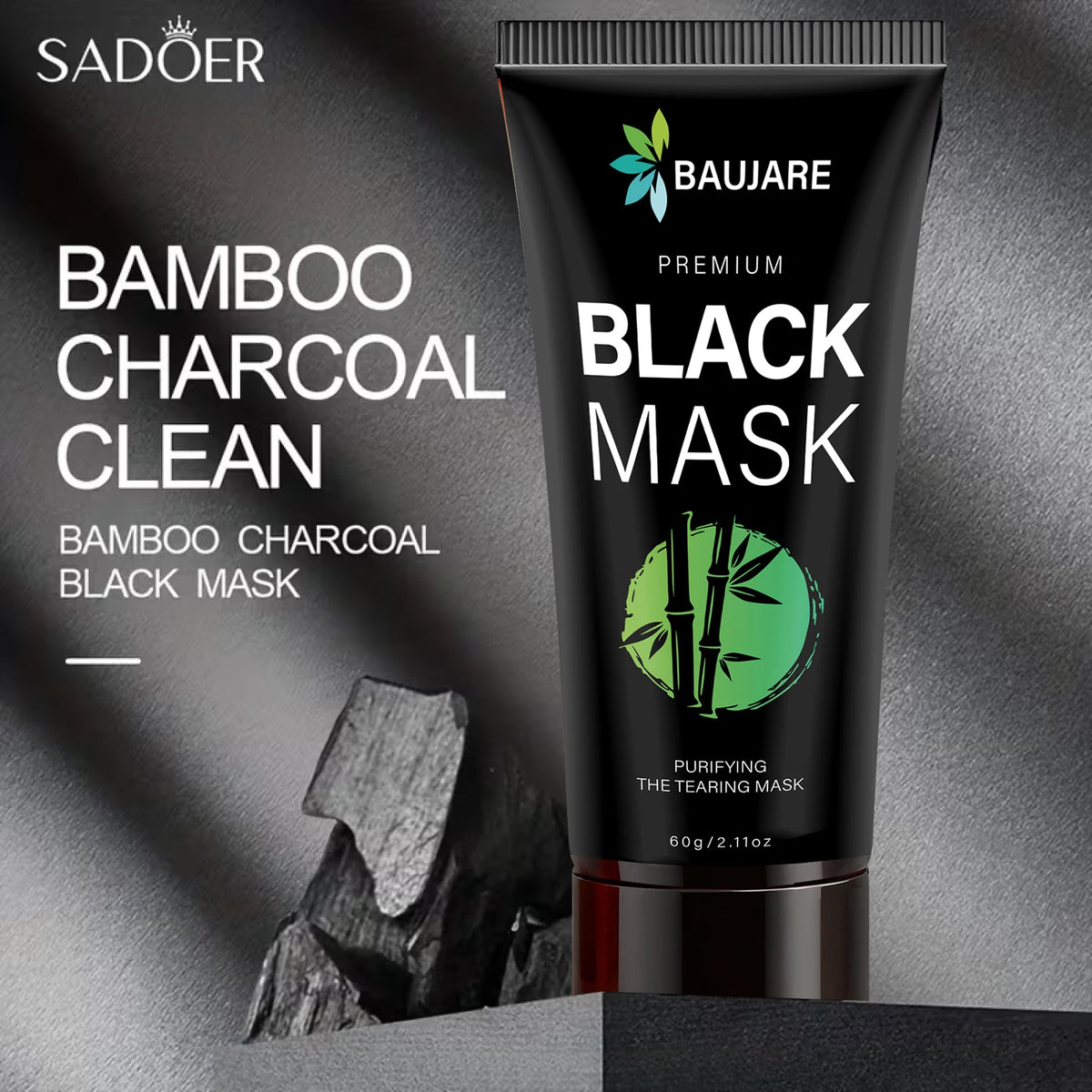 Baujare Blackhead Remover Charcoal Peel Off Face Mask for All Skin Types