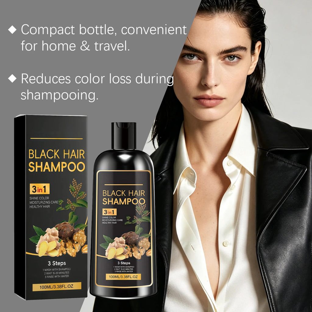 100ml Herbal Black Hair Dye Shampoo for All Hair Types