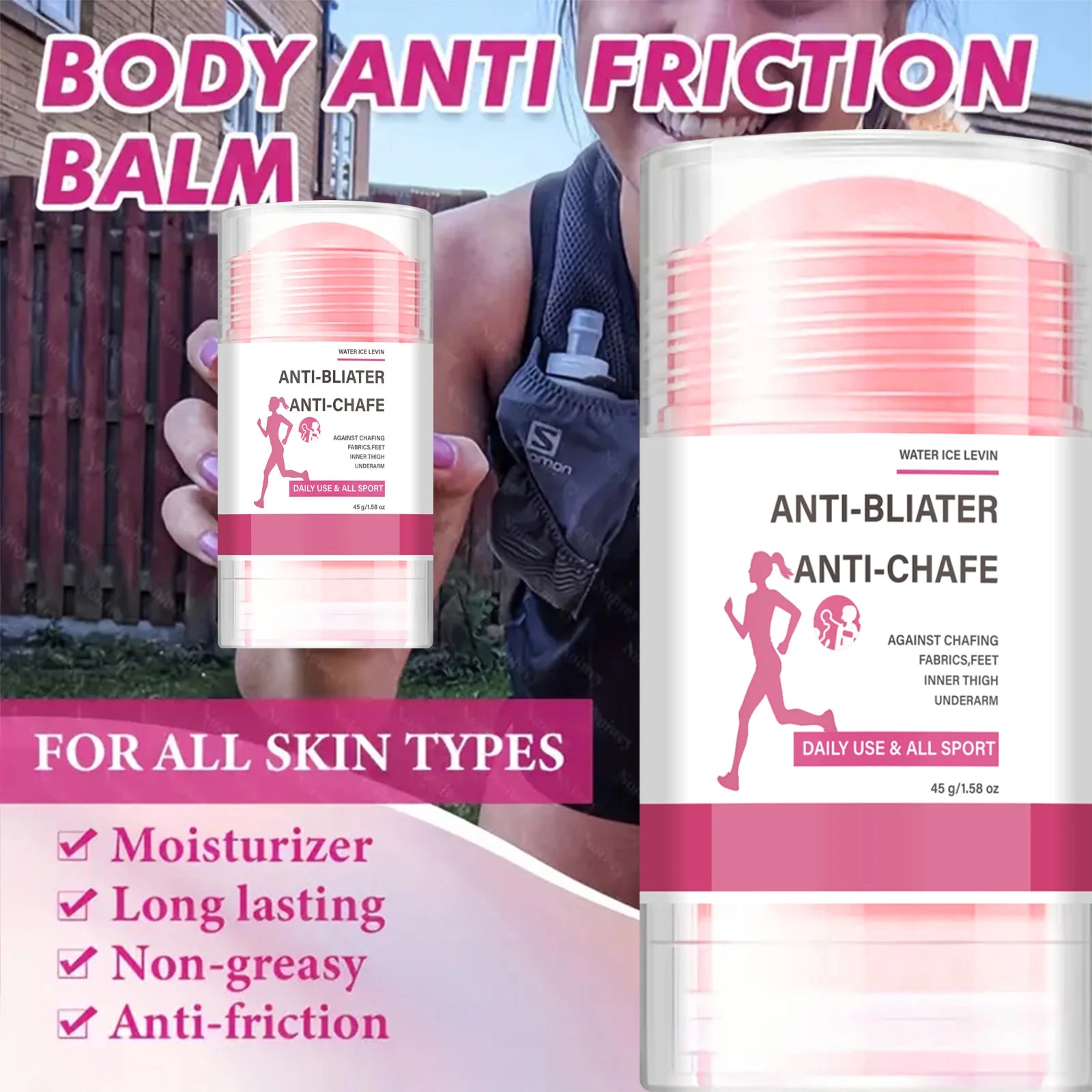 Anti Chafing Stick for Thighs and Underarms Hydrating Rub Prevention Balm - 3