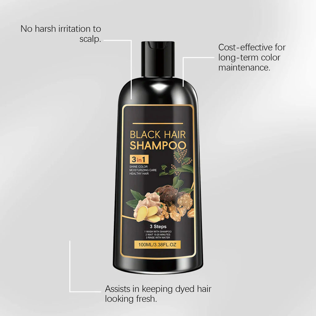 100ml Herbal Black Hair Dye Shampoo for All Hair Types