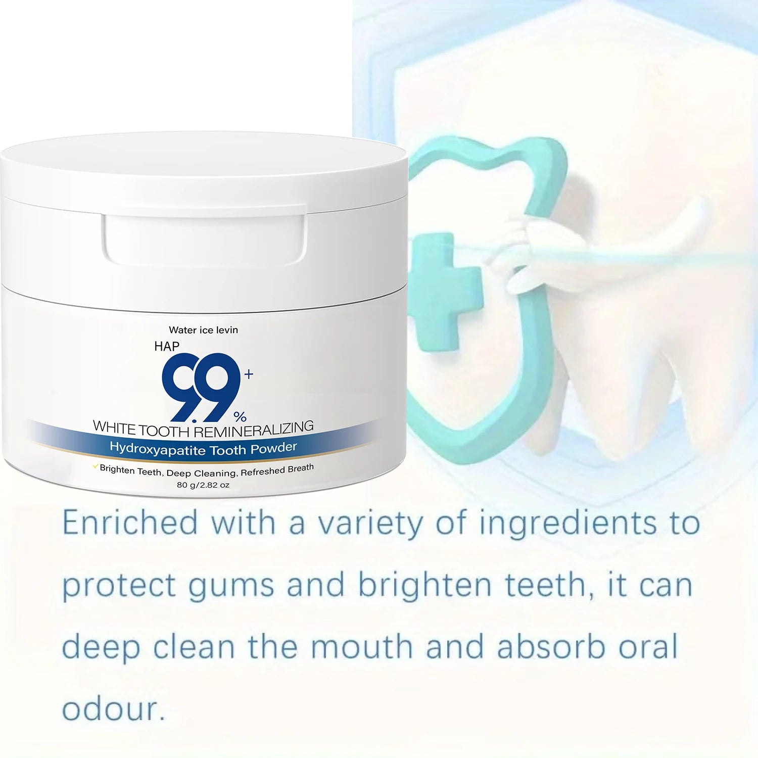 HAP Hydroxyapatite Tooth Powder Remineralizing Teeth Whitening Cleaner - 4