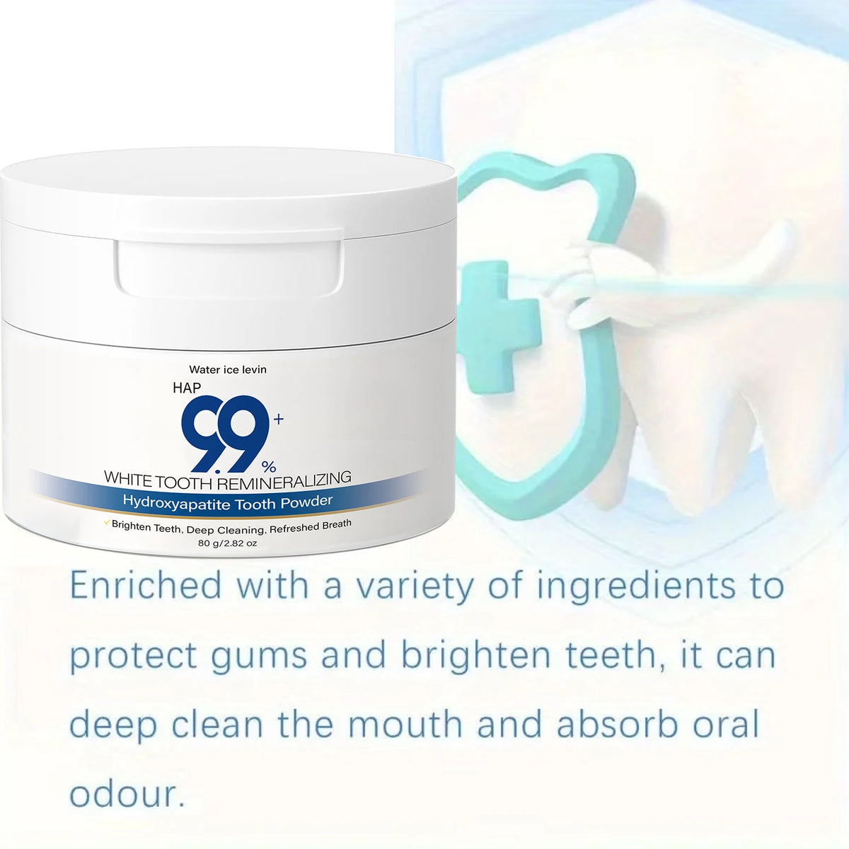 HAP Hydroxyapatite Tooth Powder Remineralizing Teeth Whitening Cleaner