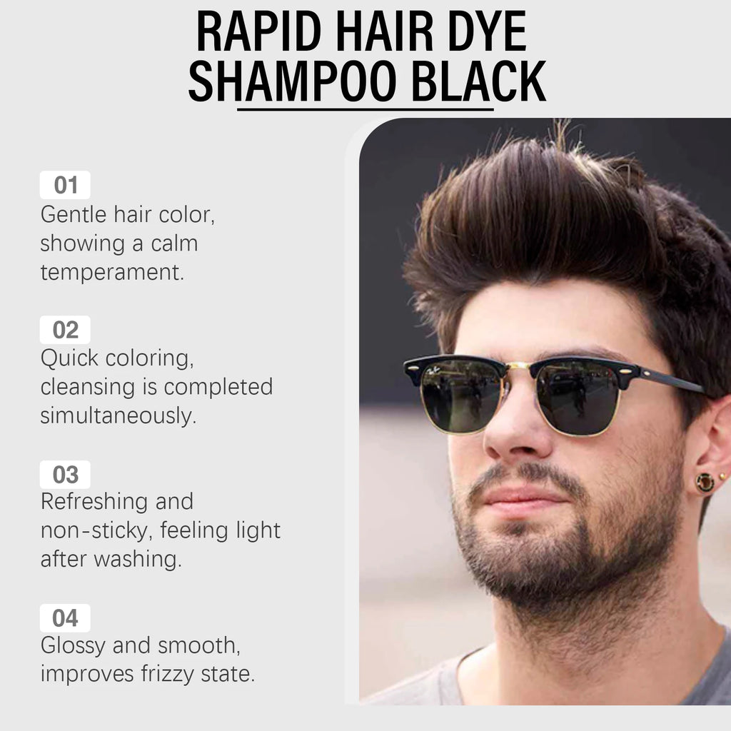 200ml Herbal Black Hair Dyeing Shampoo for Gray Hair Coverage