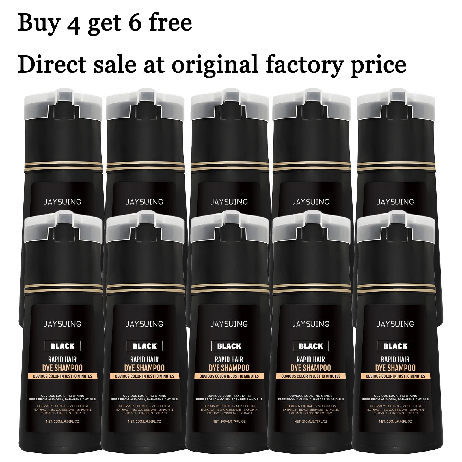 200ml Herbal Black Hair Dyeing Shampoo for Gray Hair Coverage