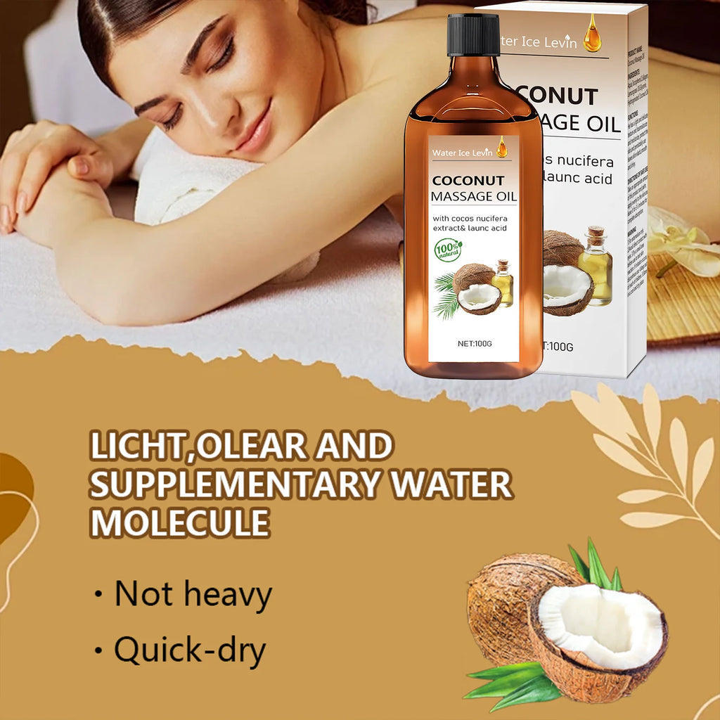 Natural Coconut Massage Oil with Lemongrass Hydrating Body Skin Care