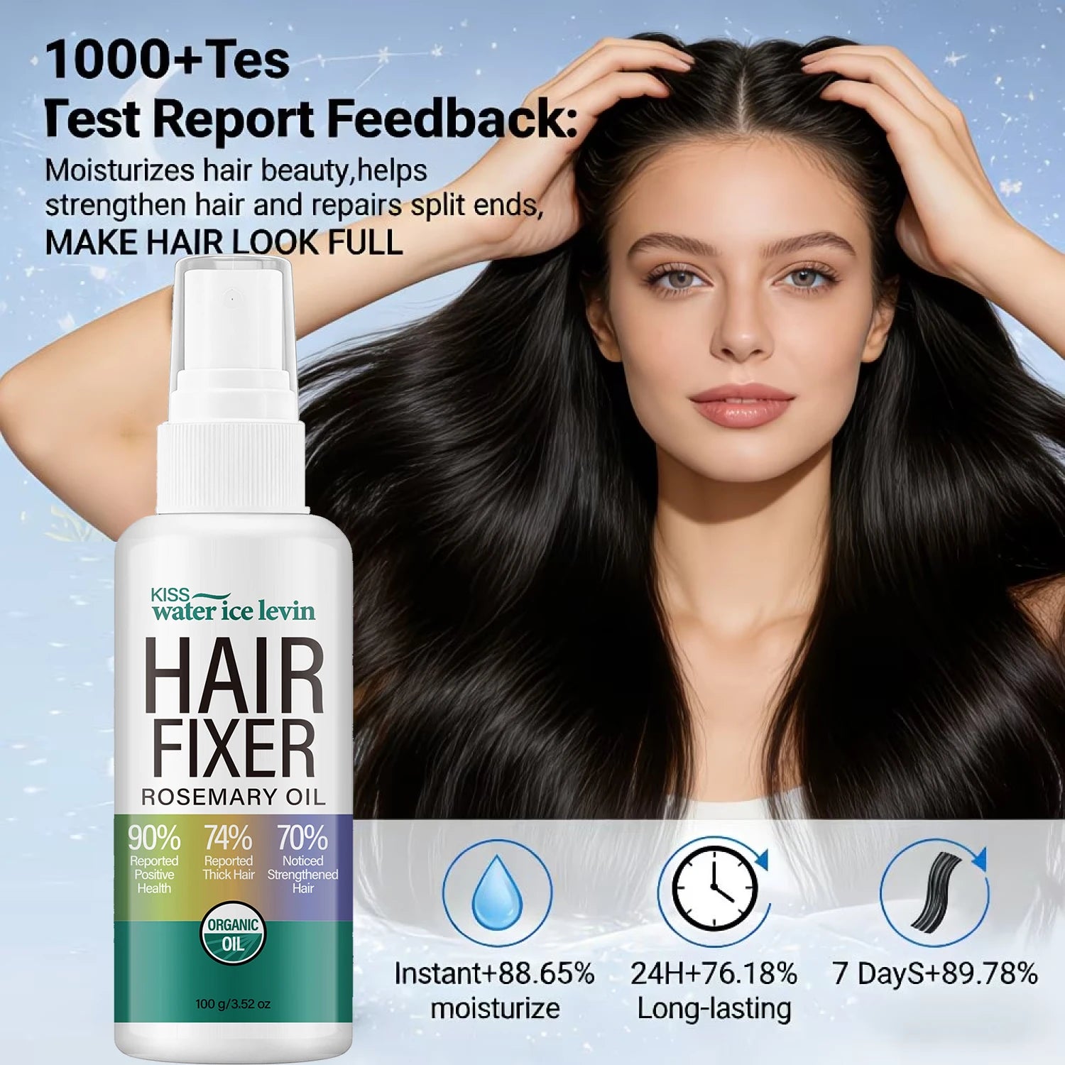 Rosemary Oil Hair Fixer Spray 100g Collagen Bee Venom Anti Frizz Mist