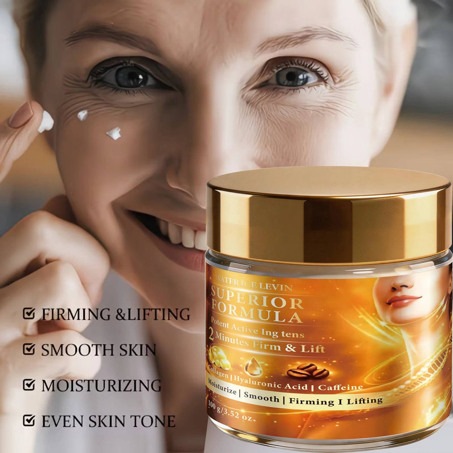 Water Ice Levin Collagen Caffeine Firming Lifting Anti Aging Face Cream - 10
