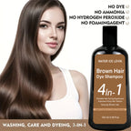 Natural Brown Hair Dye Shampoo 100ml Ginger Ginseng Hair Coloring