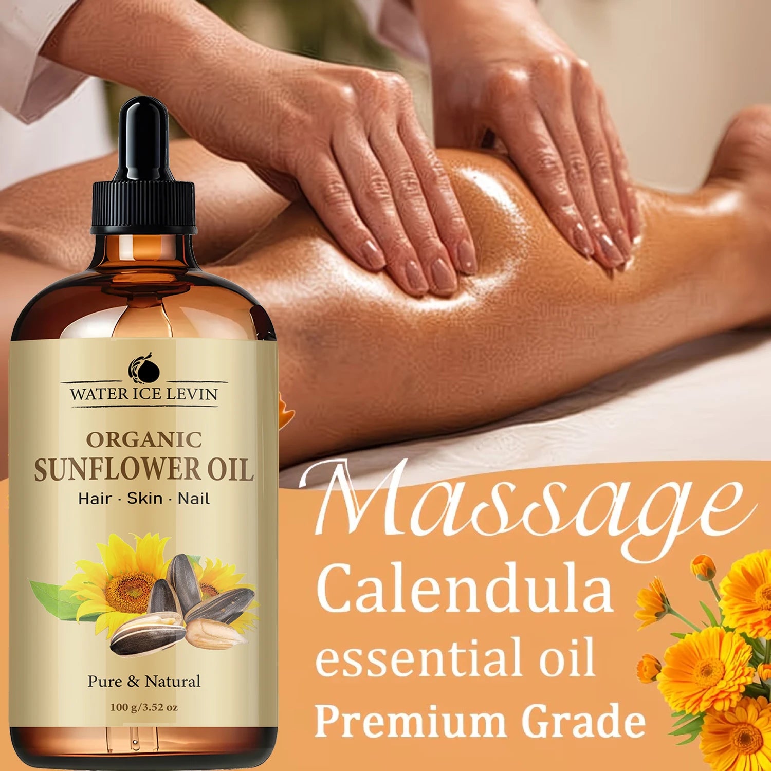 Organic Sunflower Oil 100g for Hair Skin and Nail Hydration