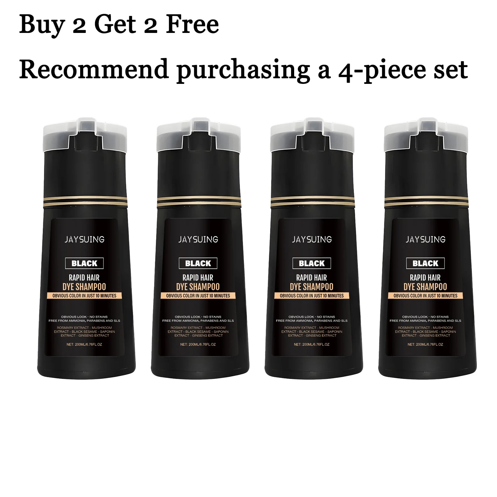 200ml Herbal Black Hair Dyeing Shampoo for Gray Hair Coverage