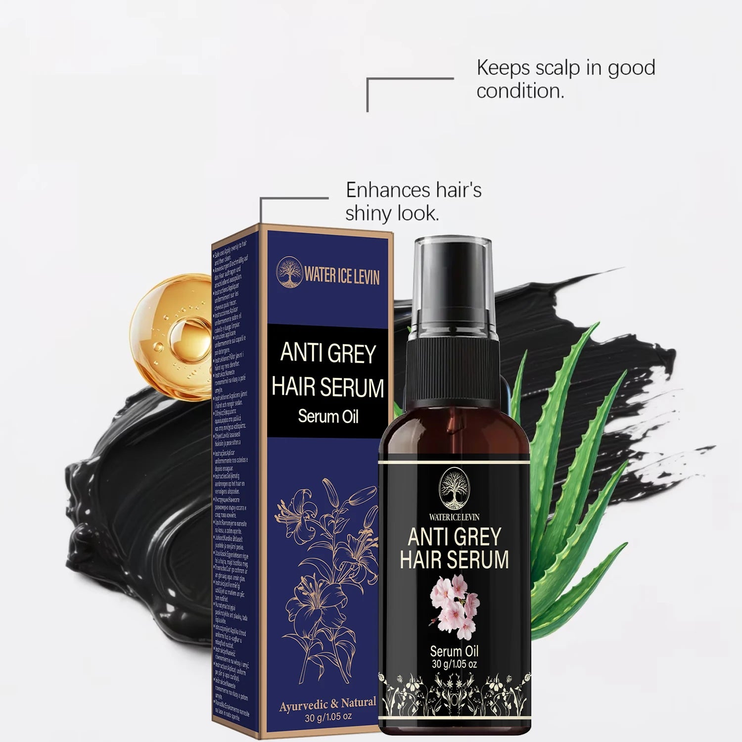 Natural Herbal Hair Care Serum 30g Scalp Nourishing Essence